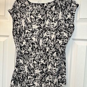 Abstract Black and White Women's Top